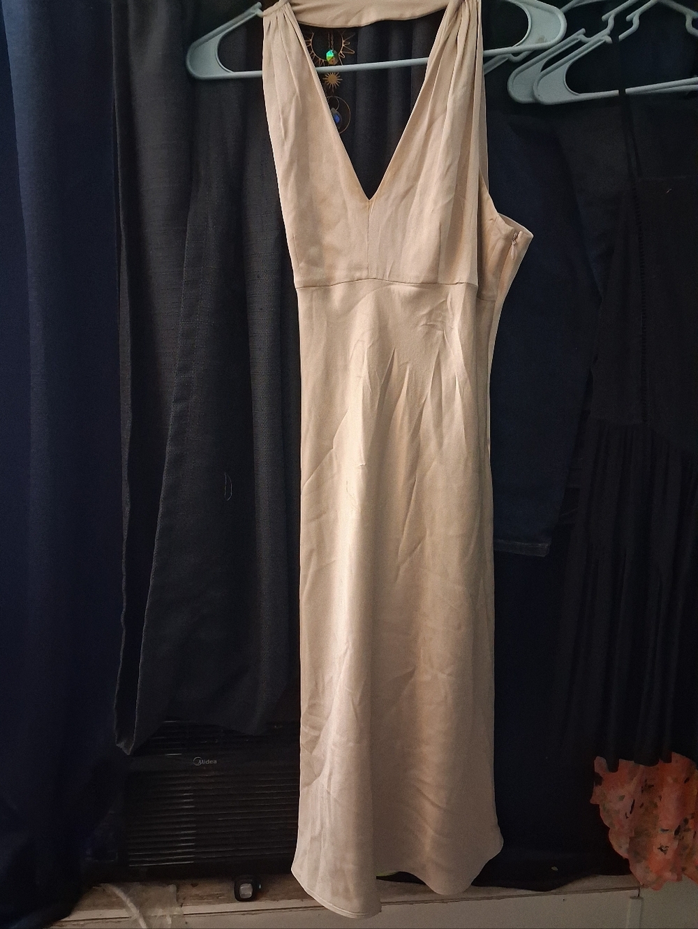 LOFT Cream Halter Midi Dress - Picture 3 of 4